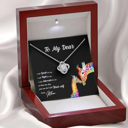 Awareness Necklace: One Day You Can Do It For Yourself, Meaningful Autism Message Card Love Knot Necklace Rakva