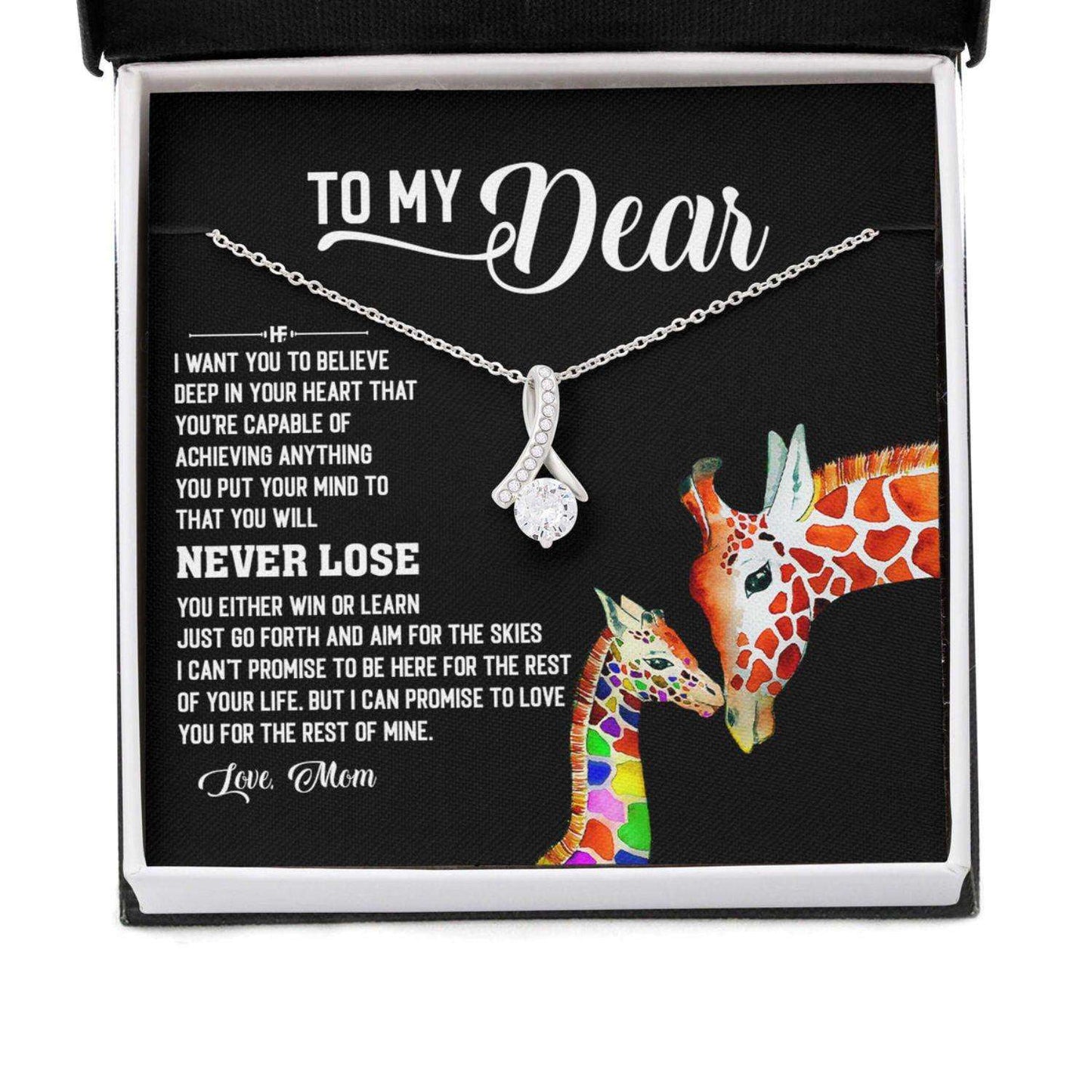 Awareness Necklace: Promise To Love You, Giraffe Meaningful Autism Message Card Beauty Necklace Rakva