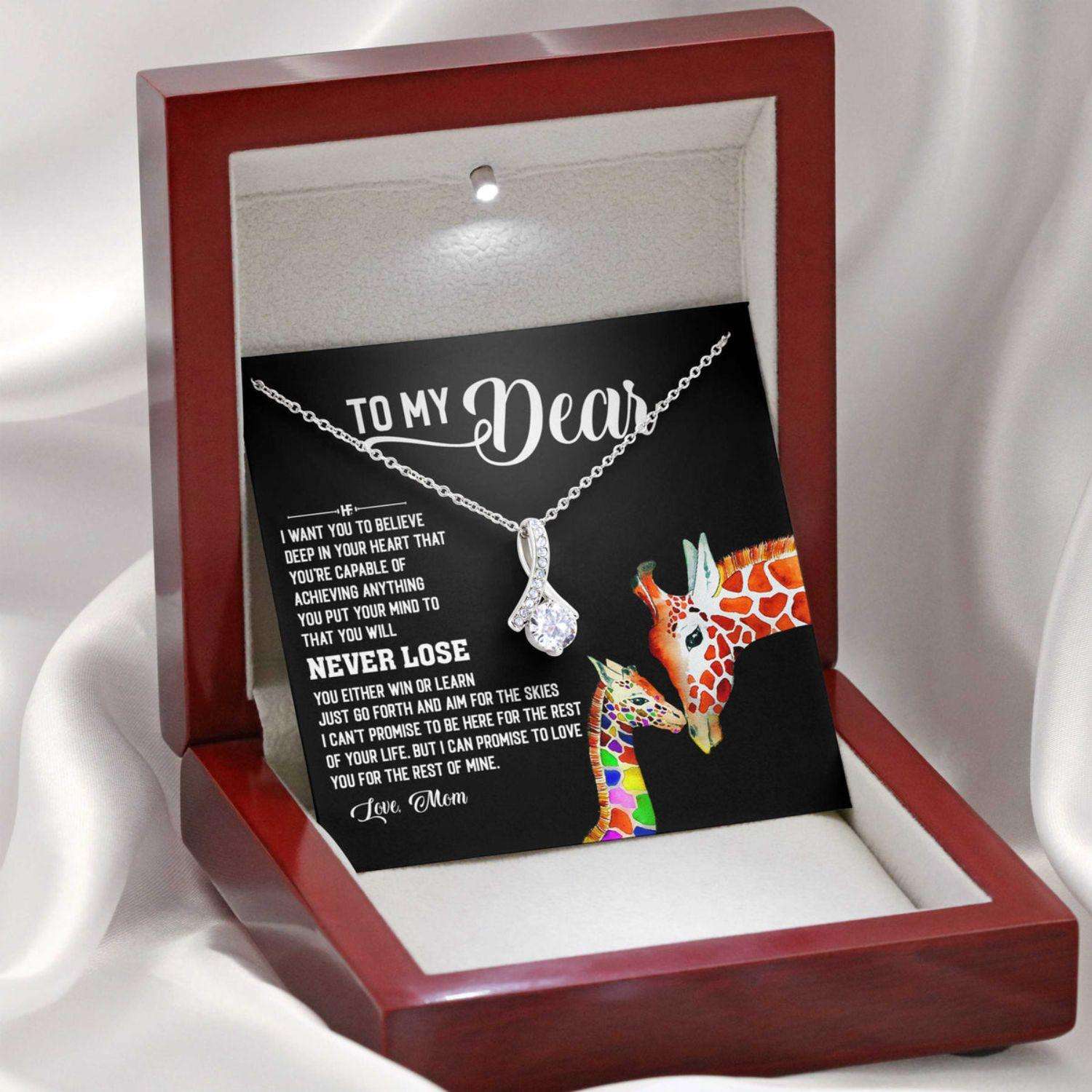 Awareness Necklace: Promise To Love You, Giraffe Meaningful Autism Message Card Beauty Necklace Rakva