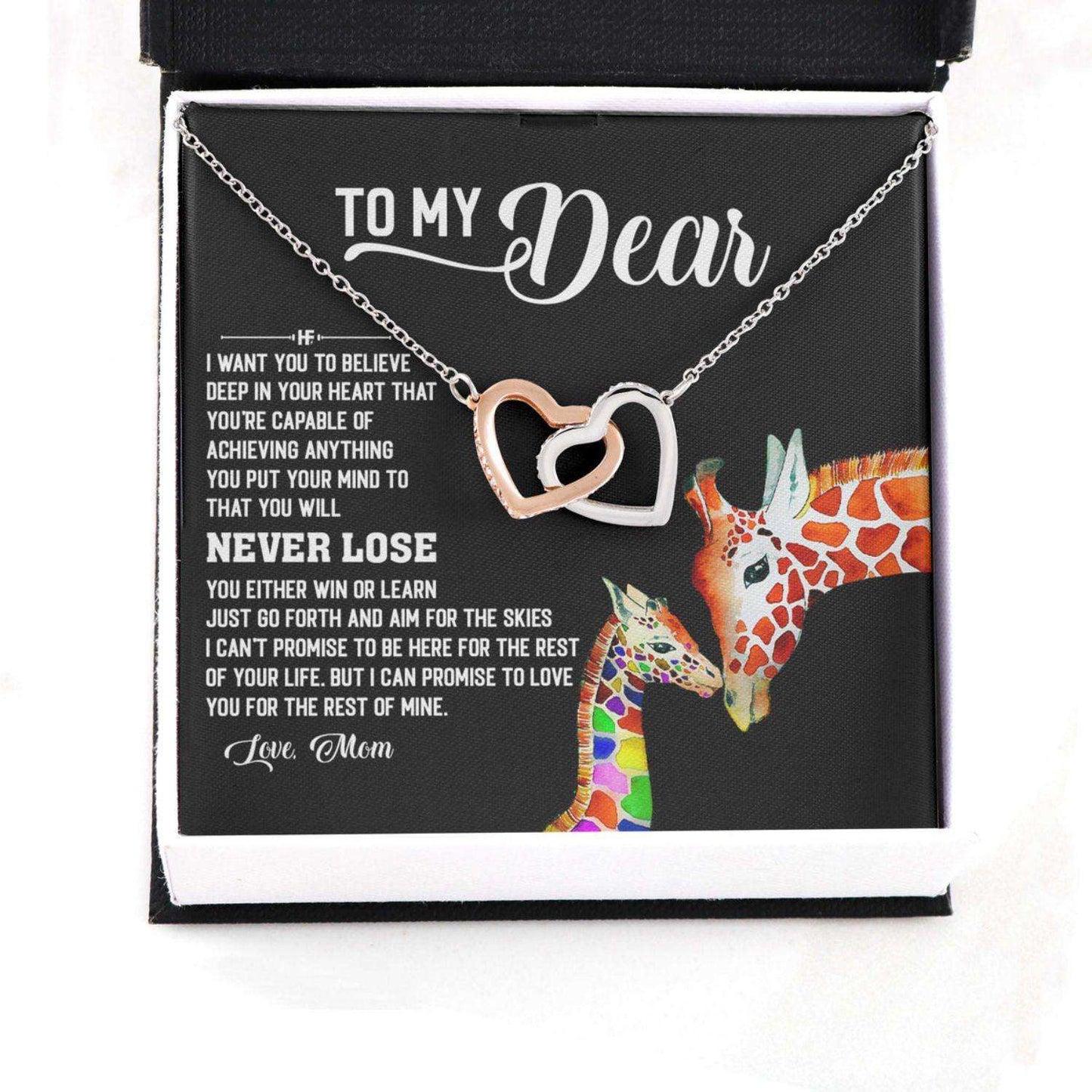 Awareness Necklace: Promise To Love You, Giraffe Meaningful Autism Message Card Hearts Necklace Rakva