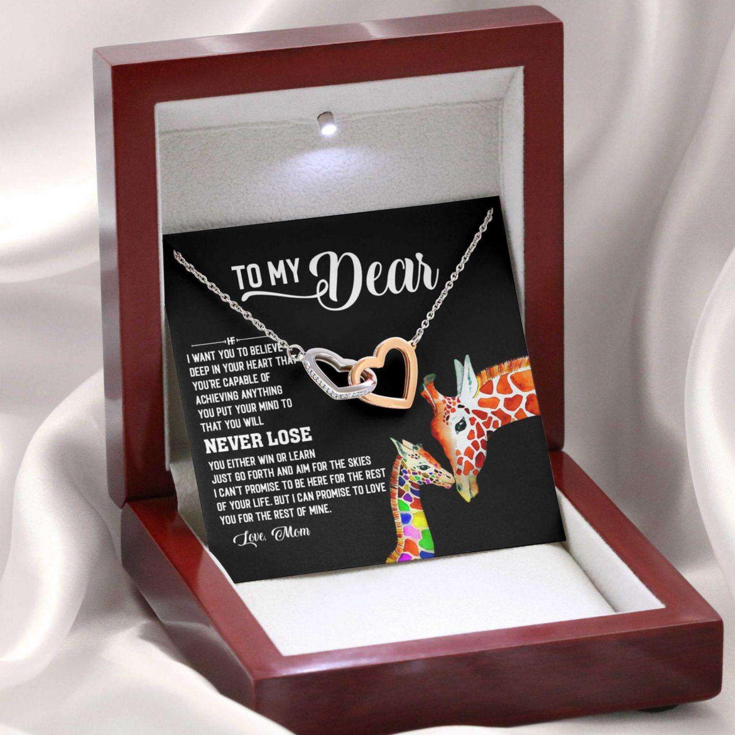 Awareness Necklace: Promise To Love You, Giraffe Meaningful Autism Message Card Hearts Necklace Rakva