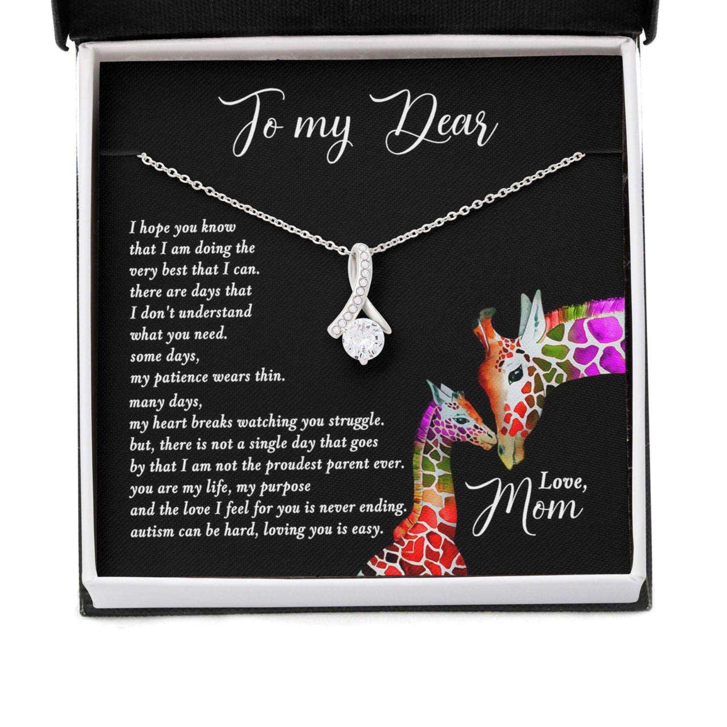 Awareness Necklace: You Are My Life Purpose, Meaningful Autism Message Card Beauty Necklace Rakva