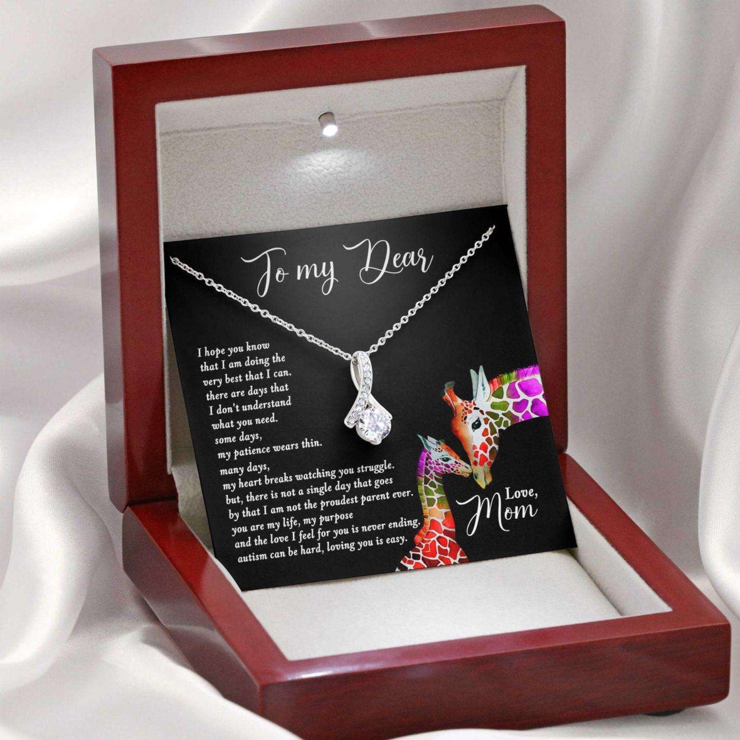 Awareness Necklace: You Are My Life Purpose, Meaningful Autism Message Card Beauty Necklace Rakva