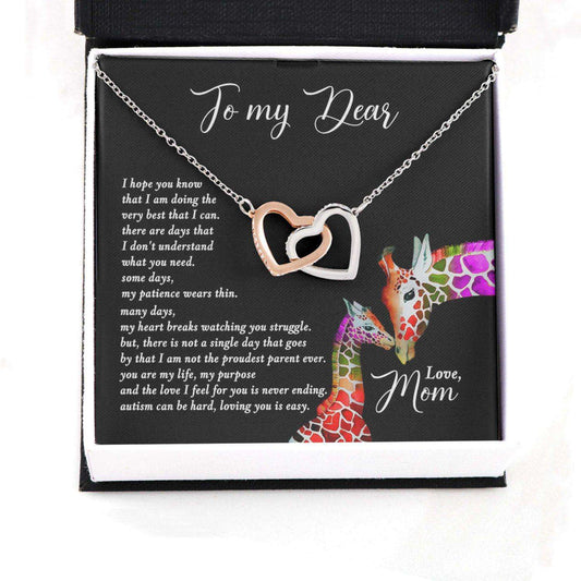 Awareness Necklace: You Are My Life Purpose, Meaningful Autism Message Card Hearts Necklace Rakva