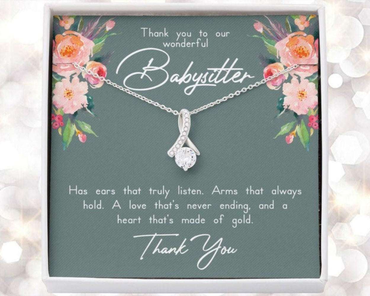 Babysitter Gifts, Nanny Gifts, Babysitter Thank You Necklace, Babysitter Birthday, Gift Ideas For Babysitter, Care Taker Thank You Gift Rakva