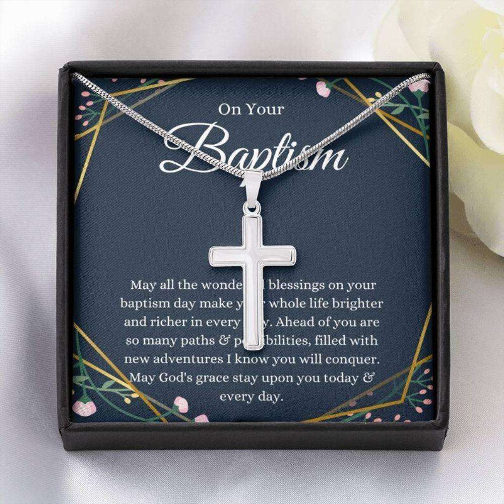 Baptism Necklace, Baptism Gift, Adult Baptism Gift, Christian Baptism Necklace Rakva