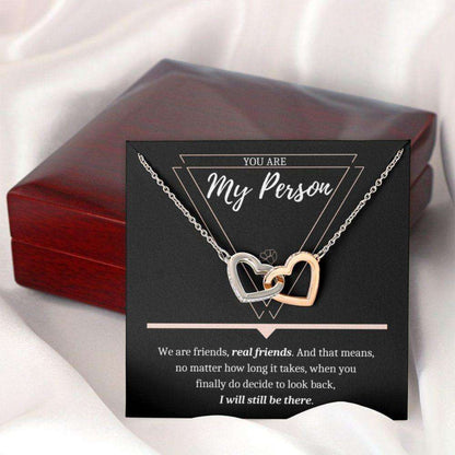 Best Friend Gift, You Are My Person Gift Necklace, Bridesmaid Gift, Bff Gift, Interlocking Heart Necklace Gifts For Friend Rakva