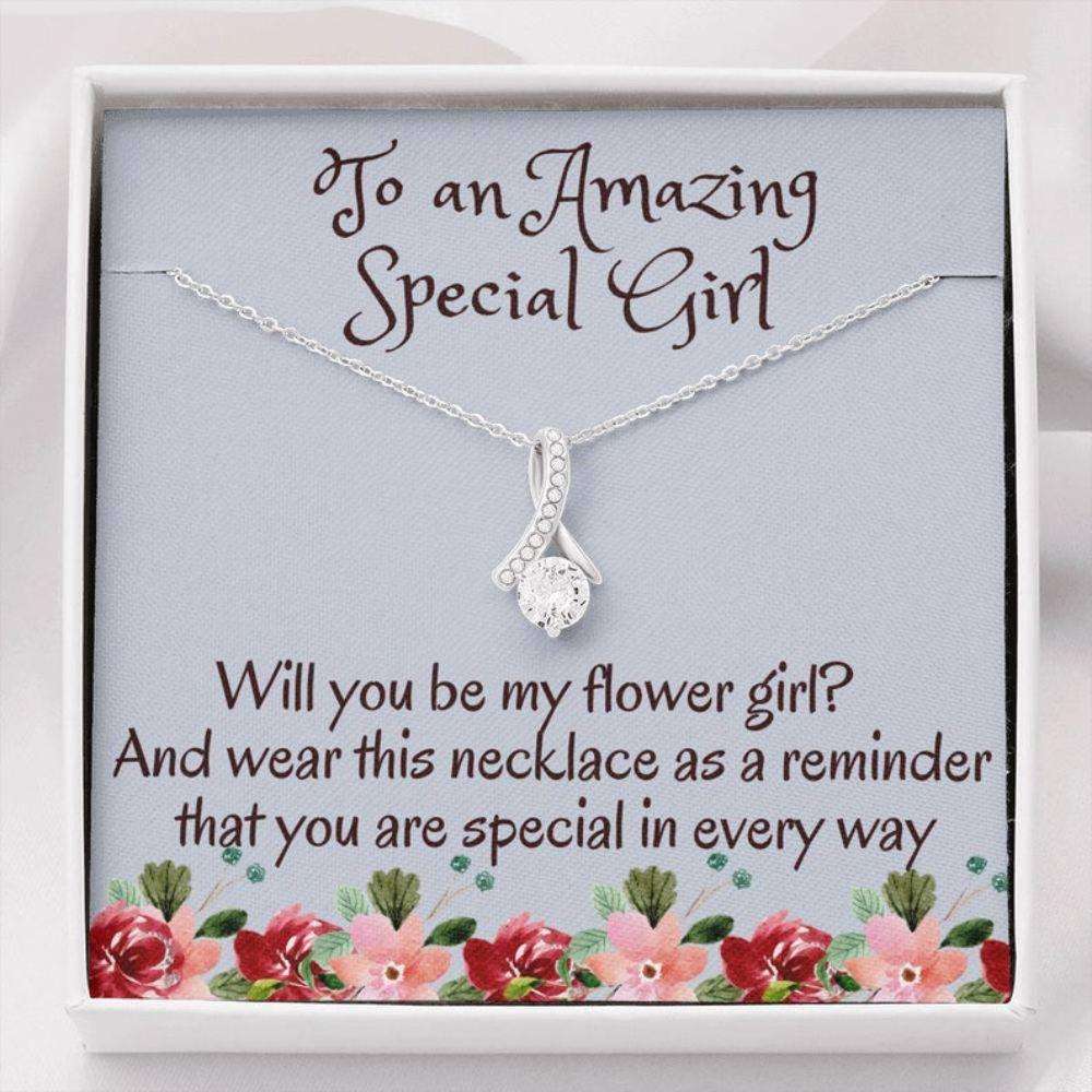 Best Friend Necklace, Beautiful Flower Girl Necklace Gift, Wedding Gift From The Bride Flower Girl Gifts For Friend Rakva