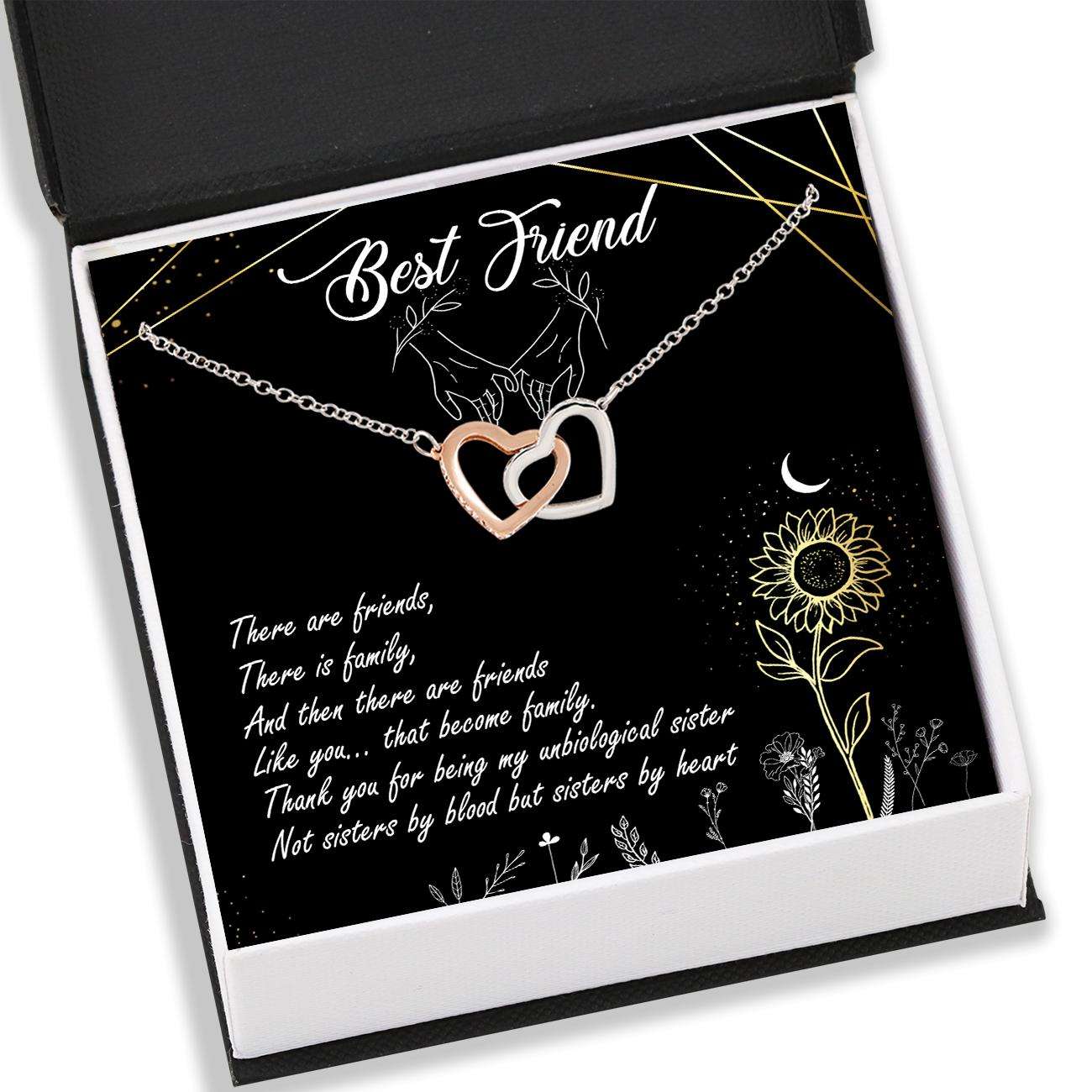 Best Friend Necklace, Best Friend Necklace Card “ Interlocking Hearts Necklace, Jewelry For Best Friend, Bff Gifts Gifts For Friend Rakva