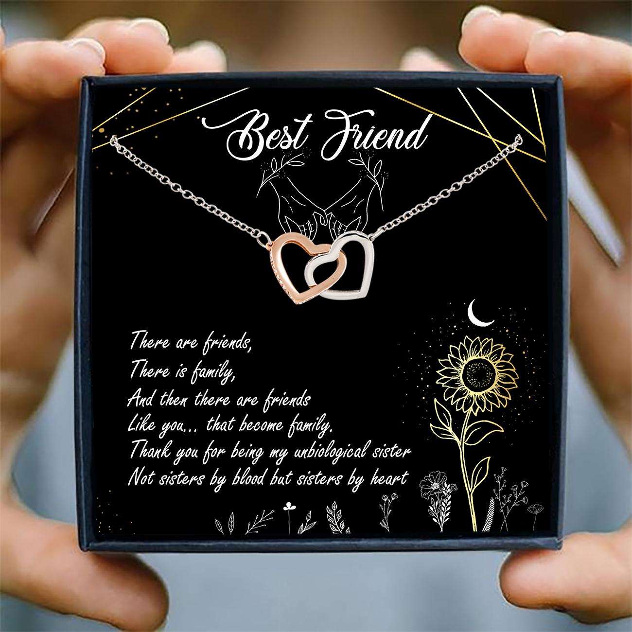 Best Friend Necklace, Best Friend Necklace Card “ Interlocking Hearts Necklace, Jewelry For Best Friend, Bff Gifts Gifts For Friend Rakva