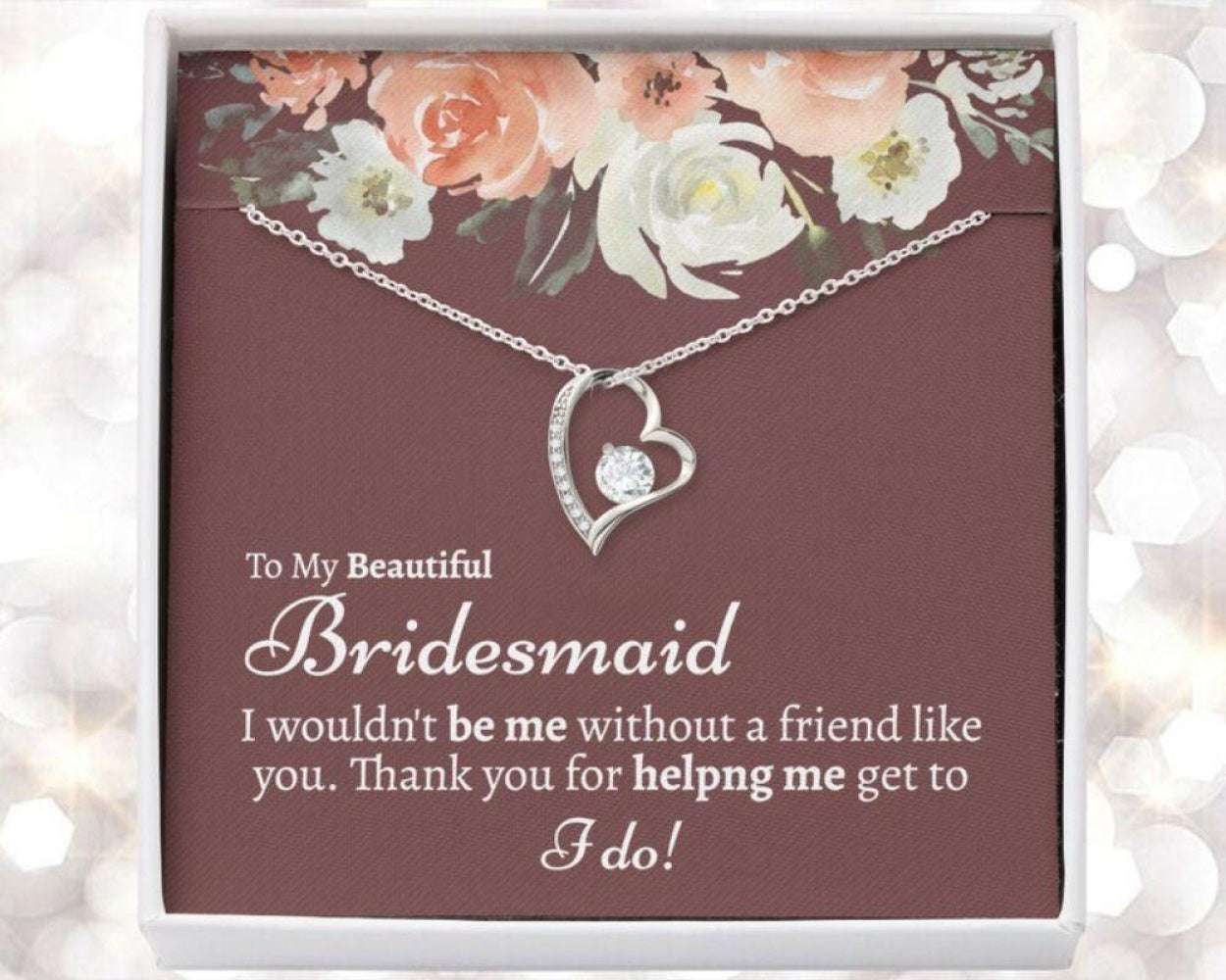 Best Friend Necklace, Bridesmaid Necklace Gift, Bridesmaid Thank You Gift, Inexpensive Bridesmaid Gift, Thank You For Being My Bridesmaid Gifts For Friend Rakva