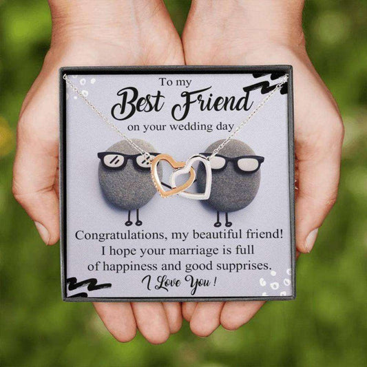 Best Friend Necklace Gift For Bride, Best Friend Wedding Day, Sentimental Bride Necklace Gifts For Friend Rakva