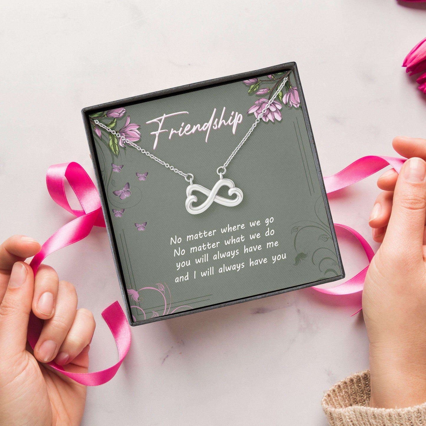 Best Friend Necklace Gifts “ Infinity Heart Necklace Gifts For Friend Rakva