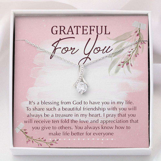 Best Friend Necklace, Grateful For You Necklace “ Alluring Beauty “ Necklace With Gift Box Gifts For Friend Rakva