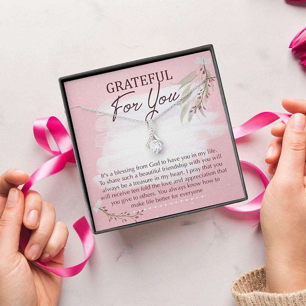 Best Friend Necklace, Grateful For You Necklace “ Alluring Beauty “ Necklace With Gift Box Gifts For Friend Rakva