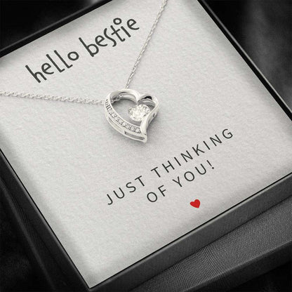 Best Friend Necklace, Hello Bestie Just Thinking Of You “ Forever Love Necklace Gifts For Friend Rakva