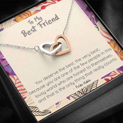 Best Friend Necklace, Inspirational Connected Hearts Necklace Gifts For Friend Rakva