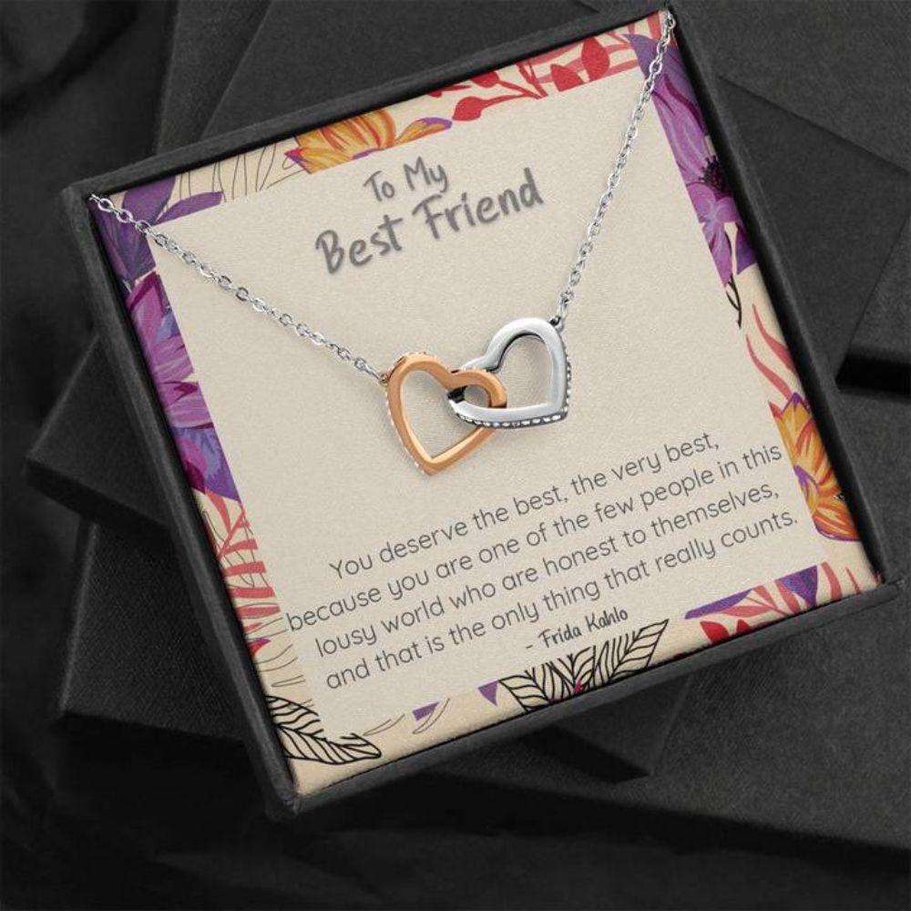 Best Friend Necklace, Inspirational Connected Hearts Necklace Gifts For Friend Rakva