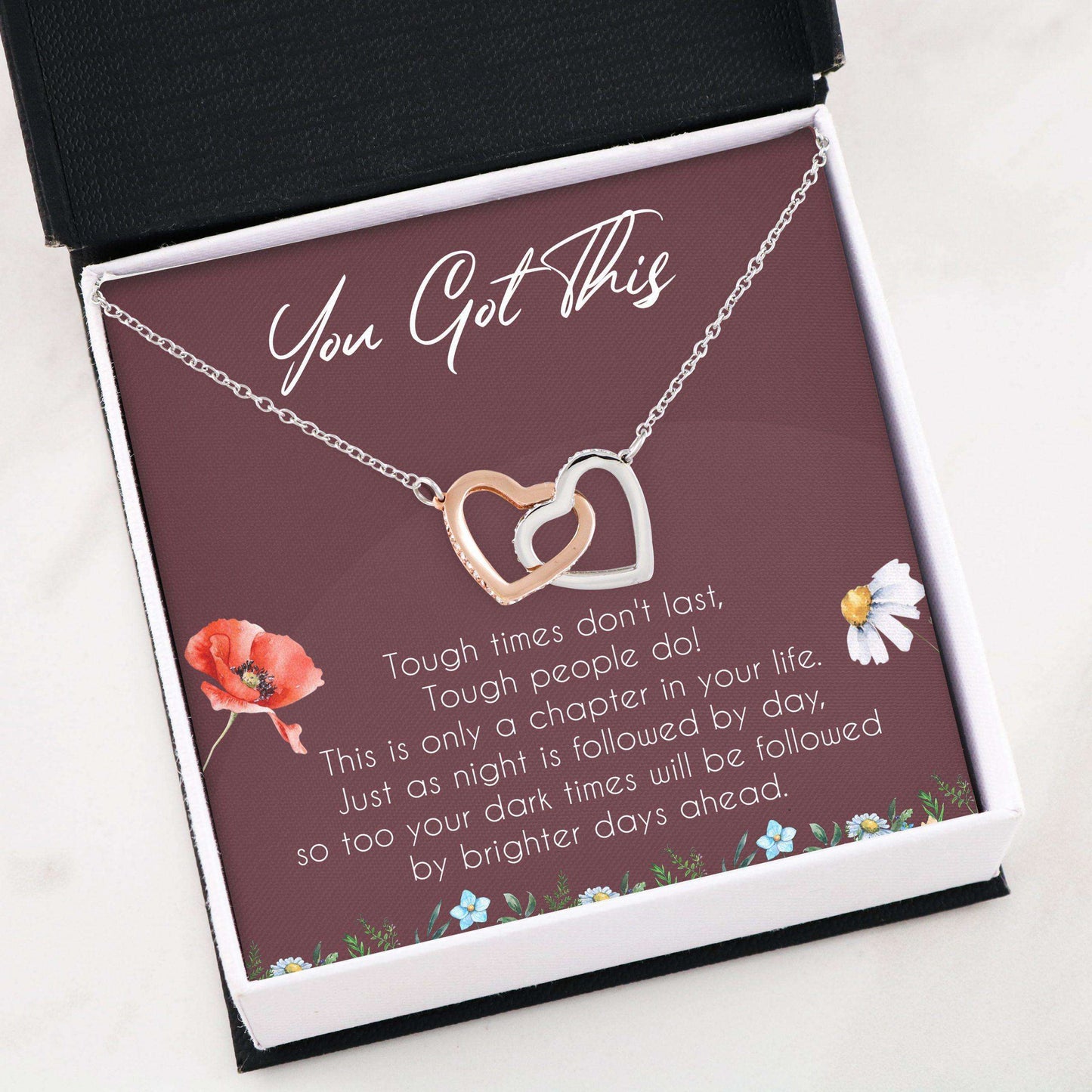 Best Friend Necklace, Interlocking Hearts Necklace “ You Got This, Encouragement Necklace Gifts Gifts For Friend Rakva