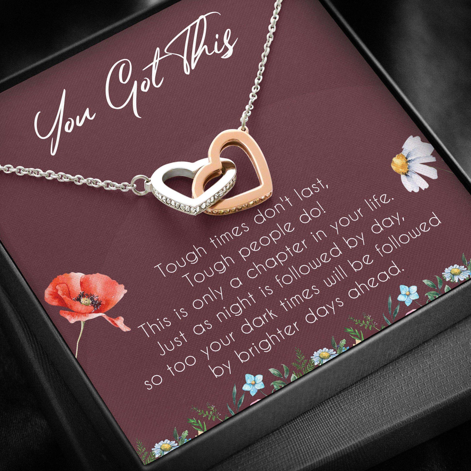 Best Friend Necklace, Interlocking Hearts Necklace “ You Got This, Encouragement Necklace Gifts Gifts For Friend Rakva