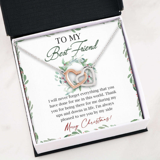 Best Friend Necklace, Interlocking Hearts “ To My Best Friend Necklace Christmas Gift For Bff Gifts For Friend Rakva