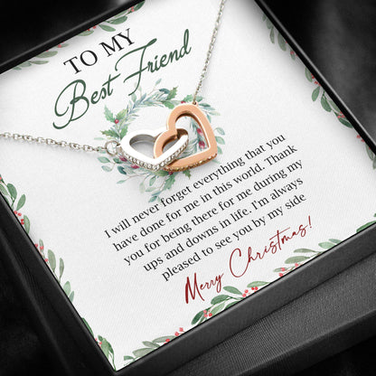 Best Friend Necklace, Interlocking Hearts “ To My Best Friend Necklace Christmas Gift For Bff Gifts For Friend Rakva