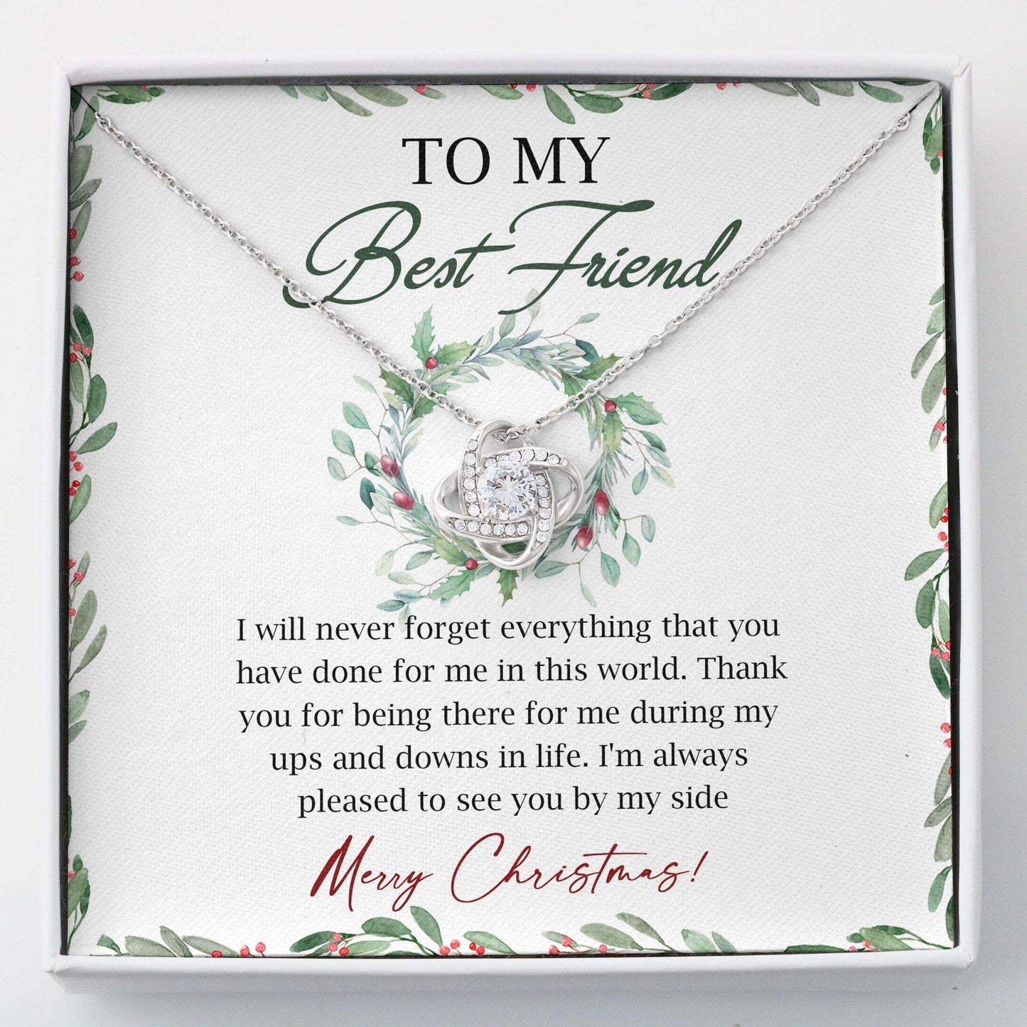 Best Friend Necklace, Love Knots “ To My Best Friend Necklace Christmas Gift For Bff Gifts For Friend Rakva