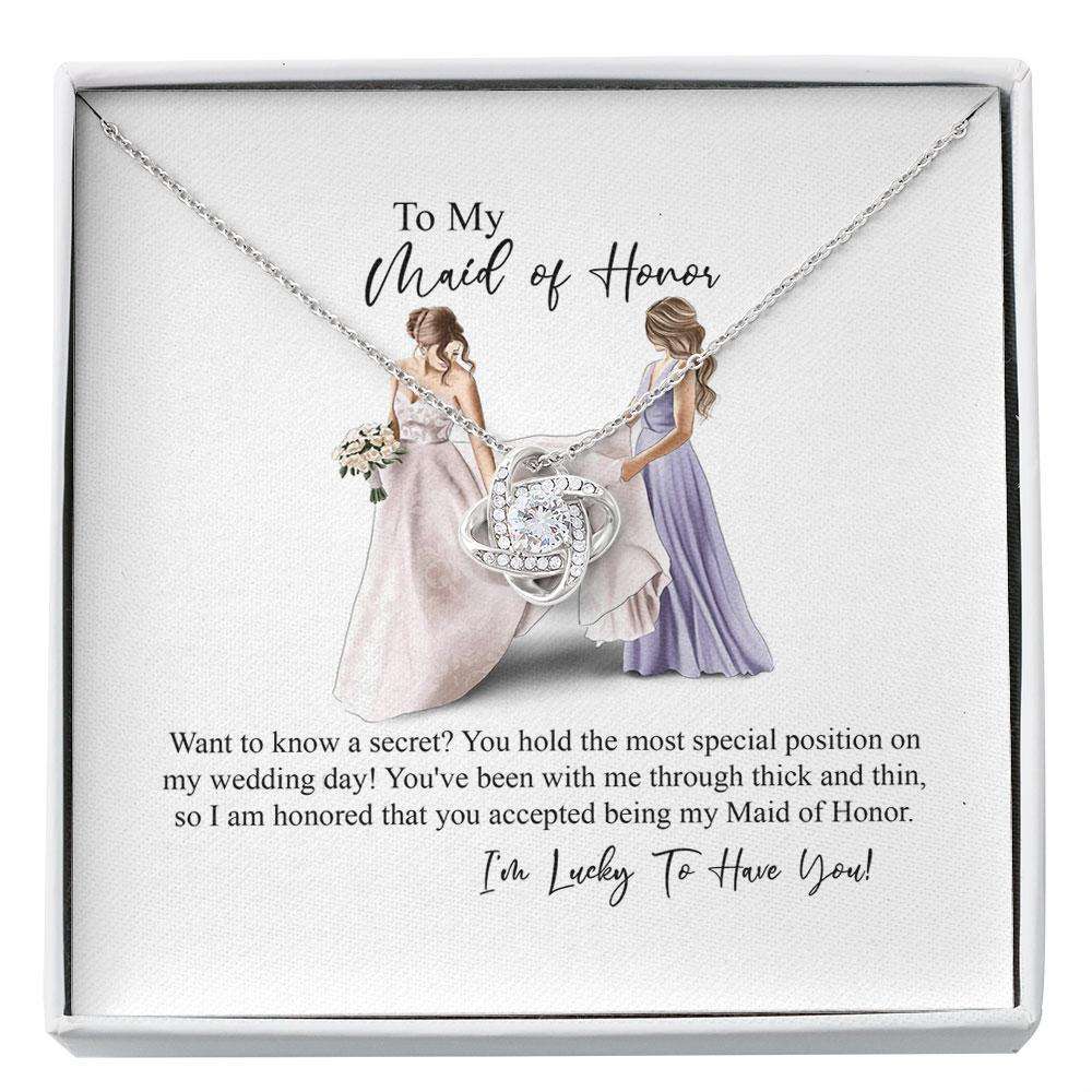 Best Friend Necklace, Maid Of Honor Gift, Thank You For Being My Maid Of Honor Gift, Necklace Gift From Bride Custom Necklace Friendship Day Rakva