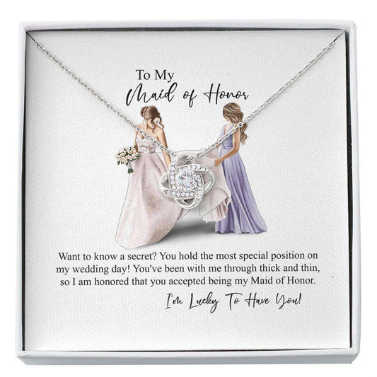 Best Friend Necklace, Maid Of Honor Gift, Thank You For Being My Maid Of Honor Gift, Necklace Gift From Bride Custom Necklace Friendship Day Rakva