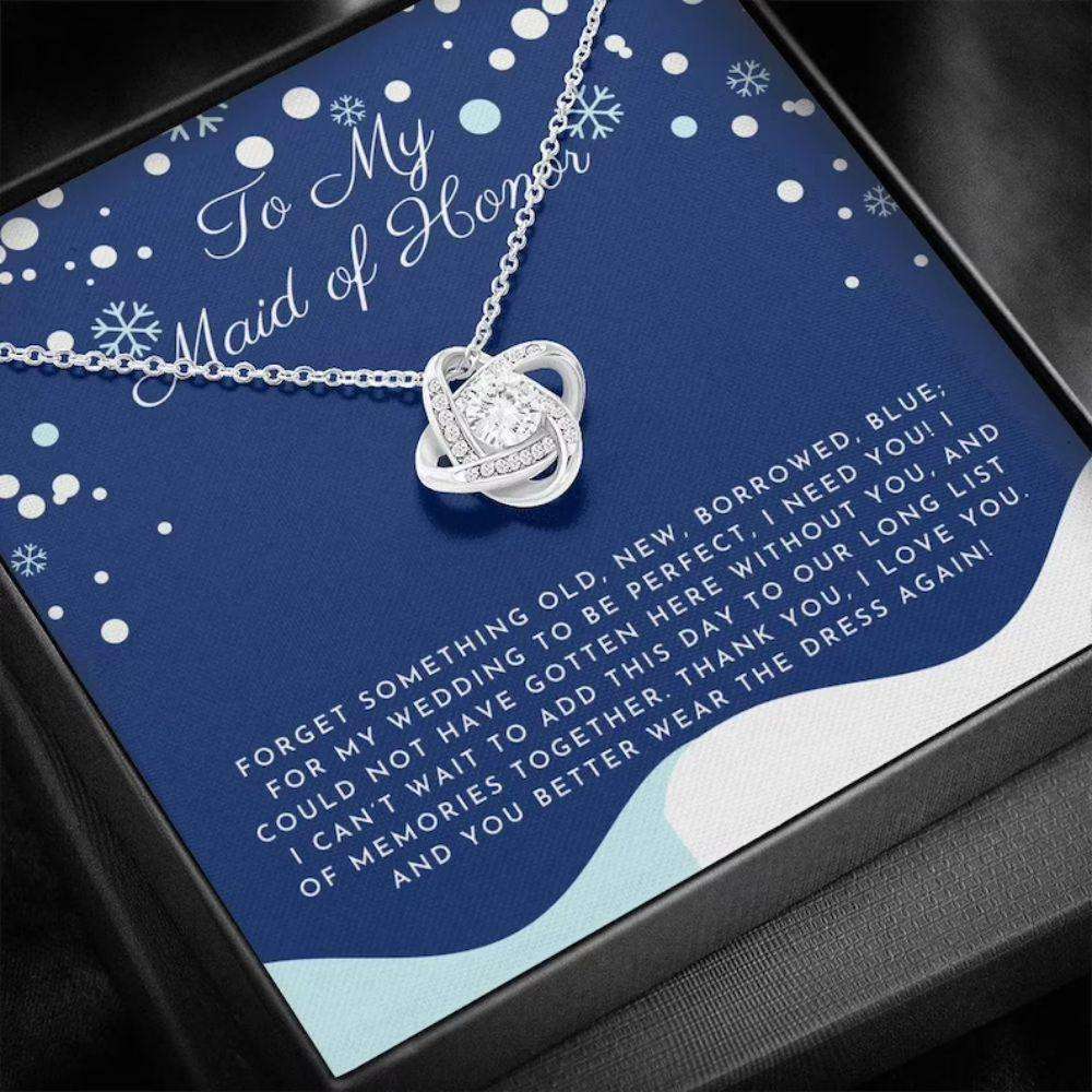 Best Friend Necklace, Maid Of Honor Necklace Wedding Gift From Bride, Gift For Bridesmaid, Maid Of Honor Thanks Gifts For Friend Rakva