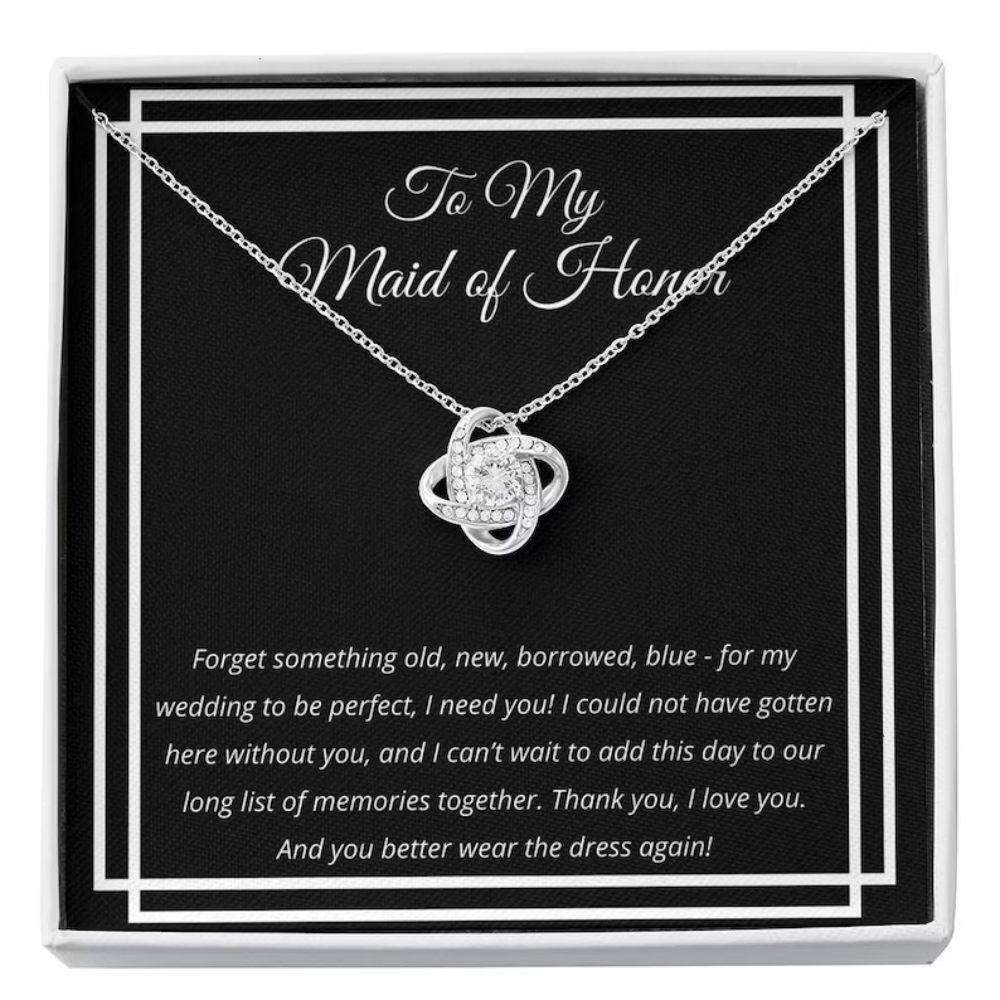 Best Friend Necklace, Maid Of Honor Necklace Wedding Gift From Bride, Gift For Bridesmaid, Maid Of Honor Thanks Gifts For Friend Rakva