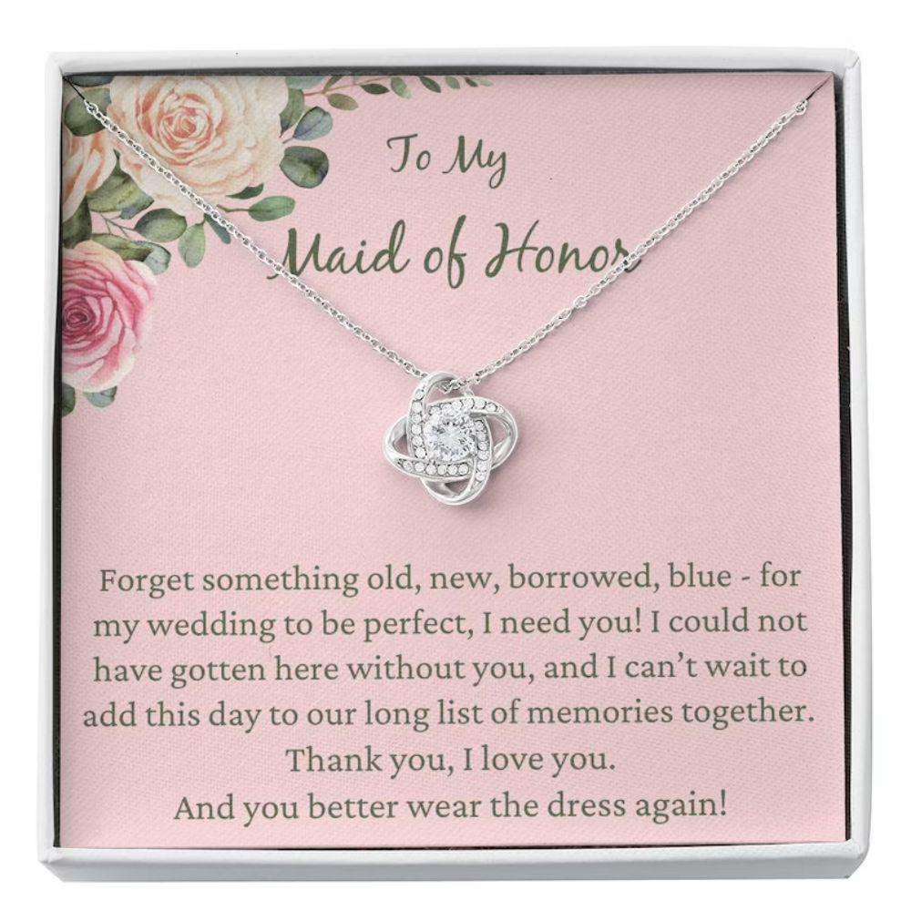 Best Friend Necklace, Maid Of Honor Necklace Wedding Gift From Bride, Gift For Bridesmaid, Maid Of Honor Thanks Gifts For Friend Rakva