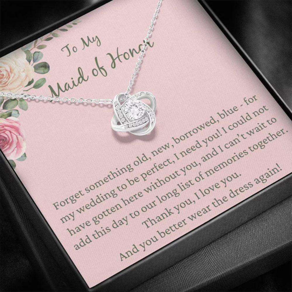 Best Friend Necklace, Maid Of Honor Necklace Wedding Gift From Bride, Gift For Bridesmaid, Maid Of Honor Thanks Gifts For Friend Rakva