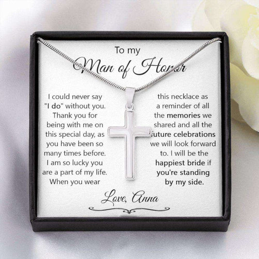 Best Friend Necklace, Man Of Honor Wedding Gift, Male Best Friend Gift, Bridesman Proposal Gift From Bride, Thank You Necklace For Bridesman Gifts For Friend Rakva