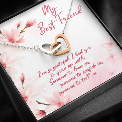 Best Friend Necklace, My Best Friend “ Interlocking Hearts Necklace Gifts For Friend Rakva