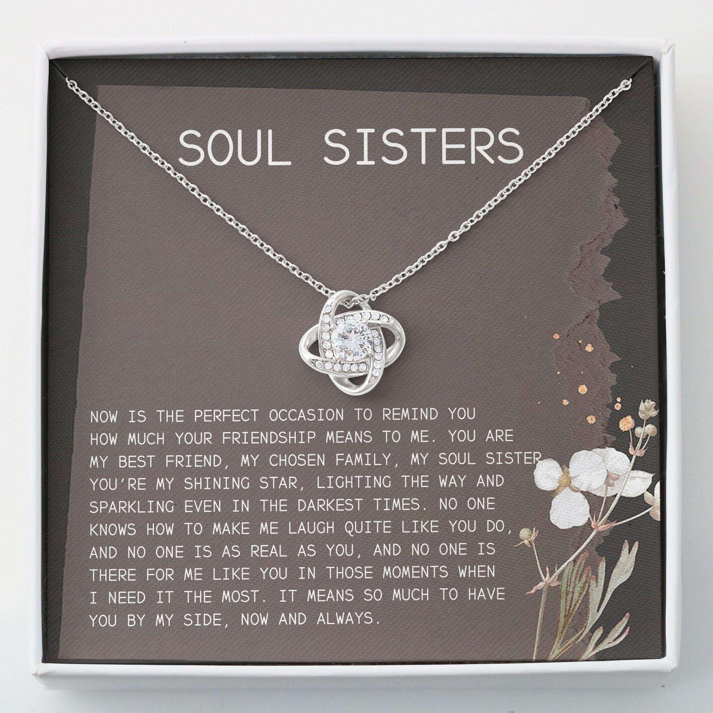 Best Friend Necklace, Soul Sisters Necklace “ Love Knots Necklace Gifts For Friend Rakva