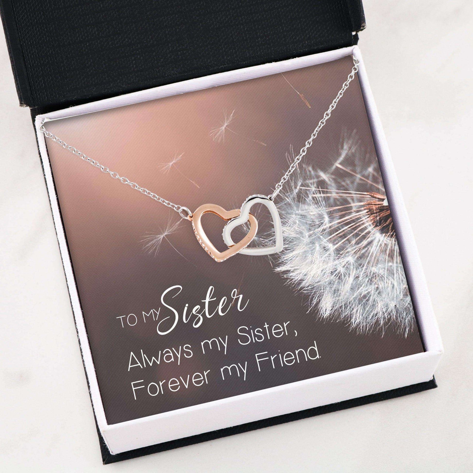 Best Friend Necklace, Sweetest Hearts Necklace “ Interlocking Hearts Necklace Gifts For Friend Rakva