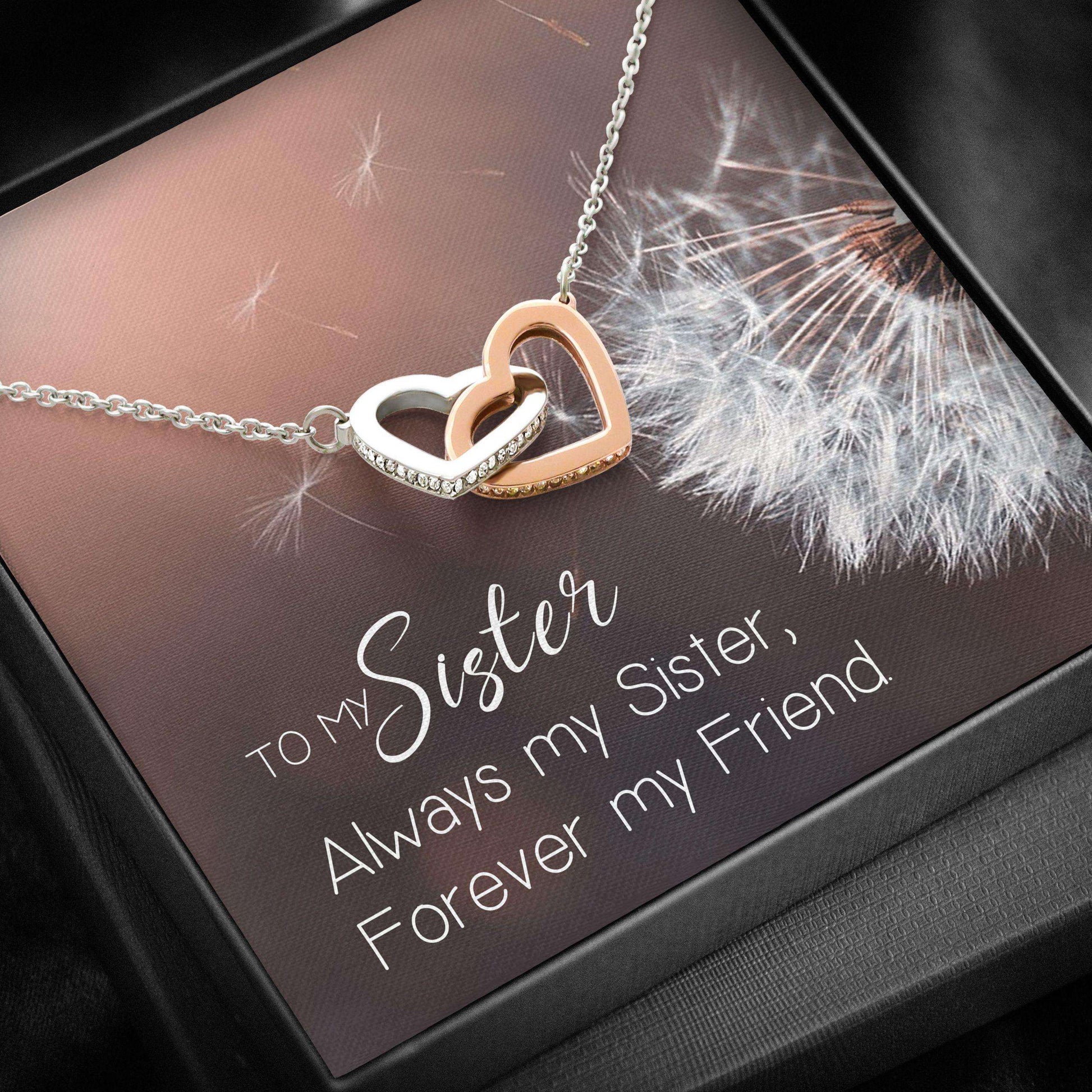 Best Friend Necklace, Sweetest Hearts Necklace “ Interlocking Hearts Necklace Gifts For Friend Rakva