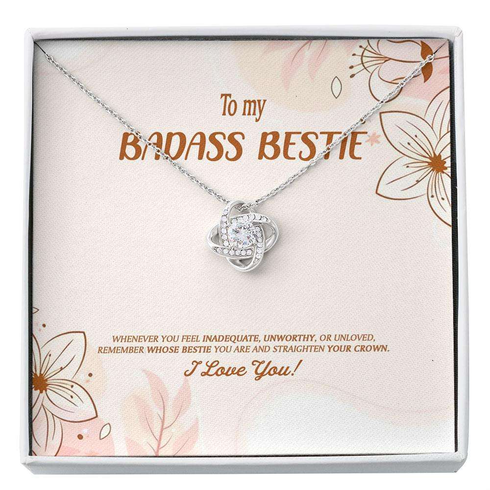 Best Friend Necklace, To My Badass Bestie Crown Necklace, Gift For Best Friend, Bff, Unbiological Sister, Soul Sister Custom Necklace Friendship Day Rakva