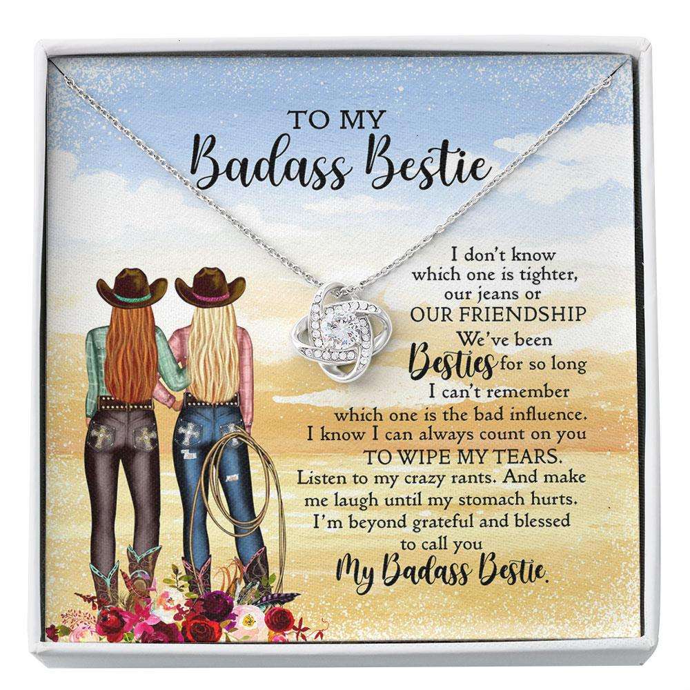 Best Friend Necklace, To My Badass Bestie Necklace “ Country Girl Edition Necklace,Gift For Best Friend, Bff, Soul Sister Custom Necklace Friendship Day Rakva