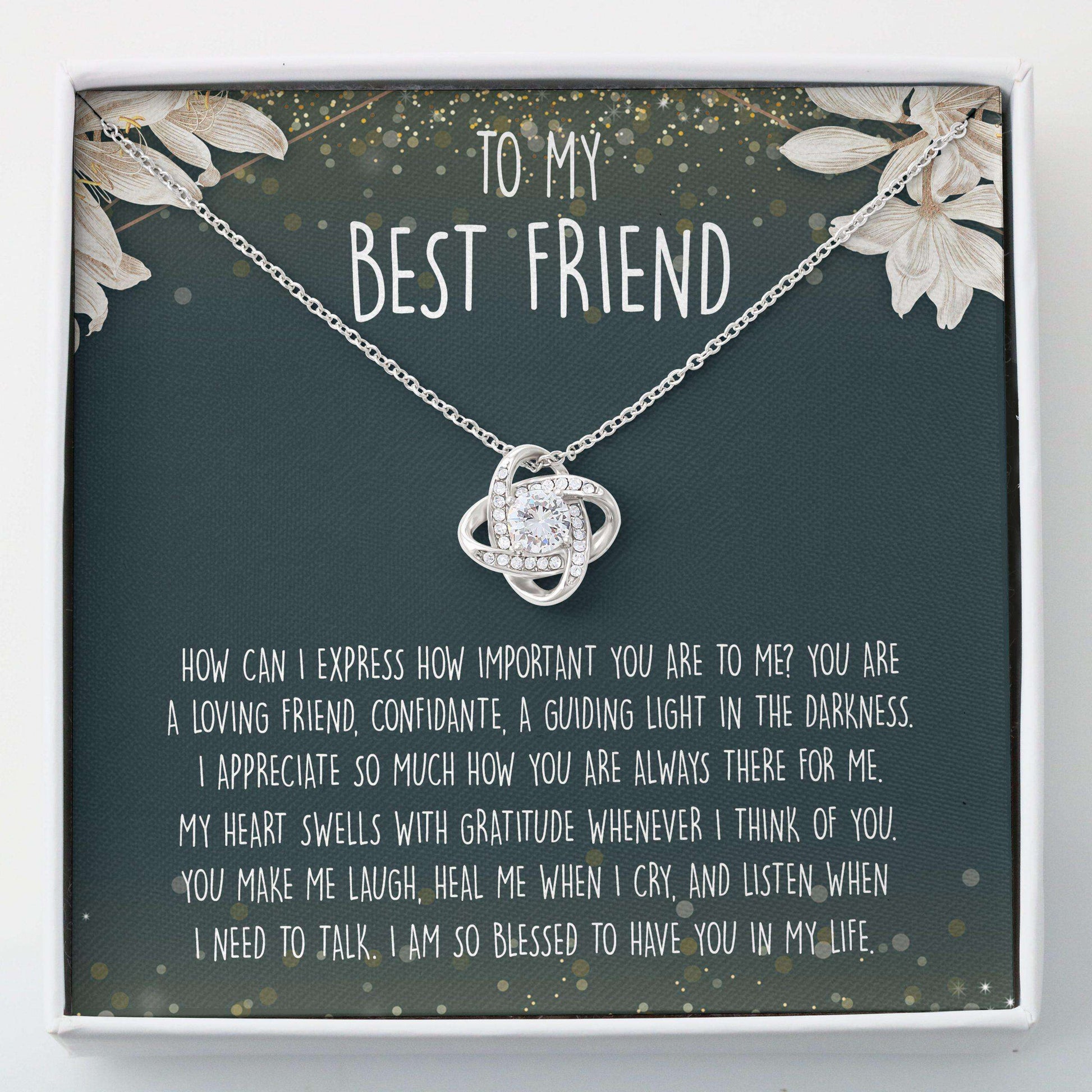 Best Friend Necklace, To My Best Friend “ Love Knots Necklace Gifts For Friend Rakva