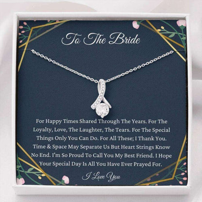 Best Friend Necklace, To My Best Friend On Your Wedding Day Necklace Gift, To Bride Necklace Gift For Bride Rakva