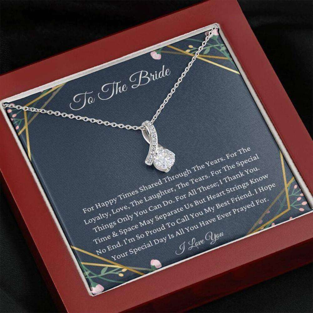 Best Friend Necklace, To My Best Friend On Your Wedding Day Necklace Gift, To Bride Necklace Gift For Bride Rakva