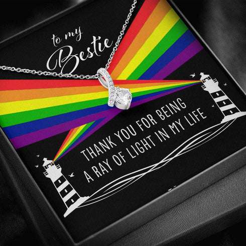 Best Friend Necklace, To My Bestie A Ray Of Light In My Life “ Lesbian Gay Lgbtq Alluring Beauty Necklace Gifts For Friend Rakva