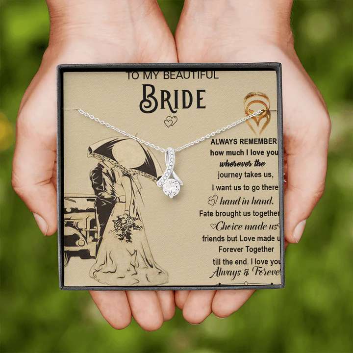 Best Gift For Wife To Be On Wedding Day - Pure Silver Pendant With Message Card For Karwa Chauth Rakva