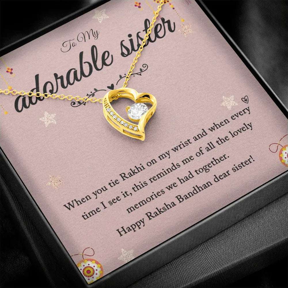 Best Jewelry Gift to Sister for Rakhi - Pure Silver Pendant and Message Card Gift Box Gifts for Sister Rakva
