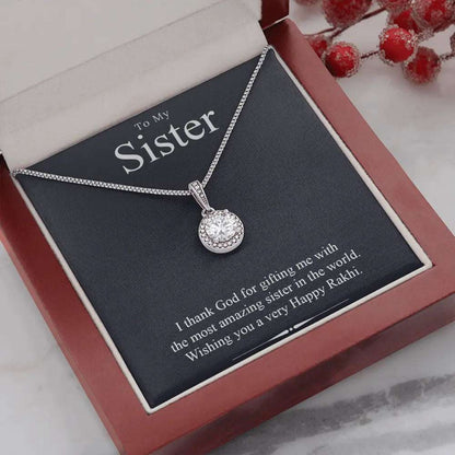 Best Rakhi Gift Idea For Sister - Pure Silver Necklace Gift Set Gifts for Sister Rakva