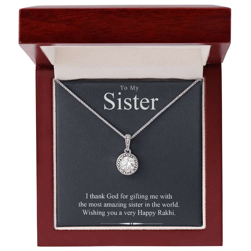 Best Rakhi Gift Idea For Sister - Pure Silver Necklace Gift Set Gifts for Sister Rakva