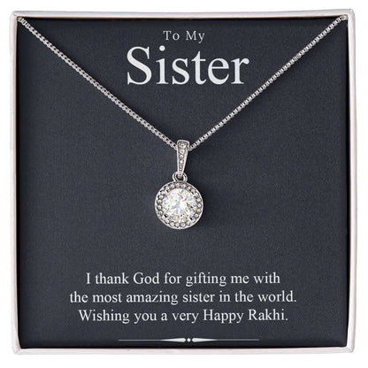 Best Rakhi Gift Idea For Sister - Pure Silver Necklace Gift Set Gifts for Sister Rakva