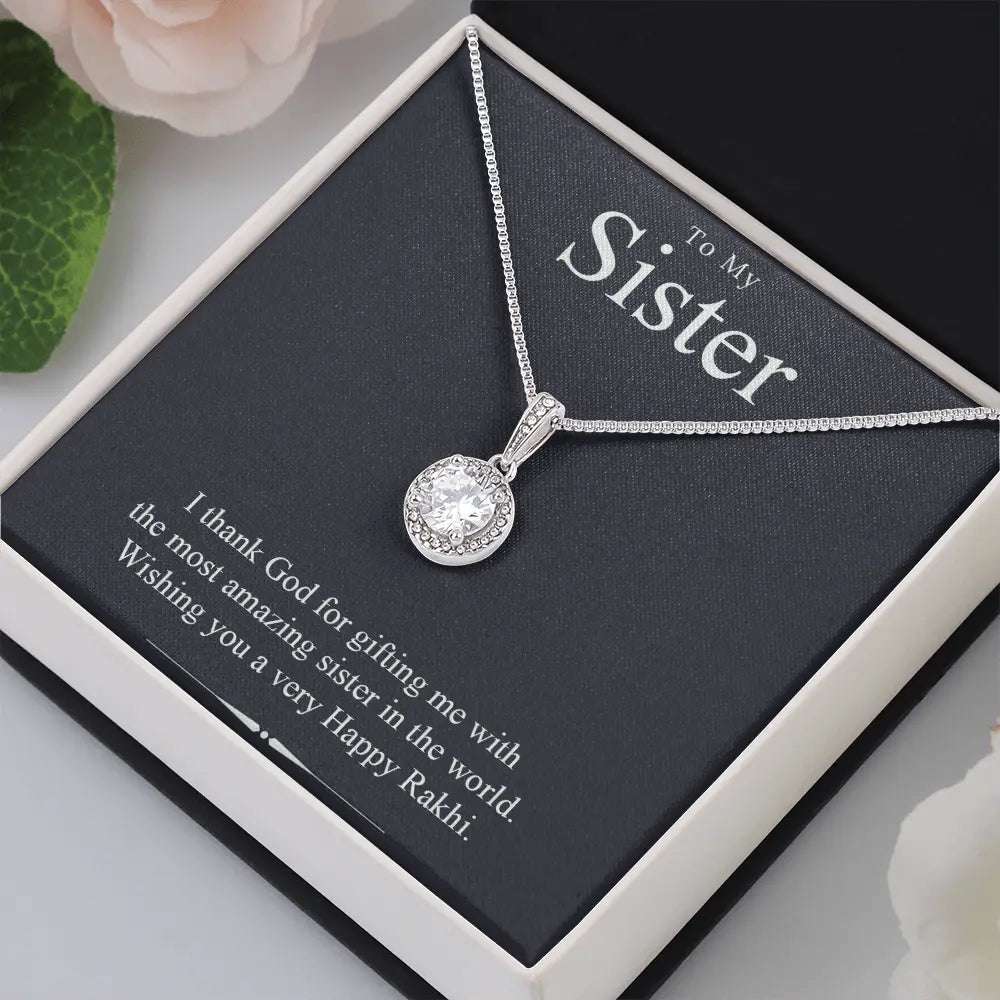 Best Rakhi Gift Idea For Sister - Pure Silver Necklace Gift Set Gifts for Sister Rakva